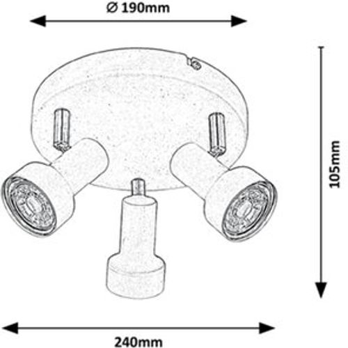 Rabalux Konrad,spot, GU10 3x50W,bela slika 2