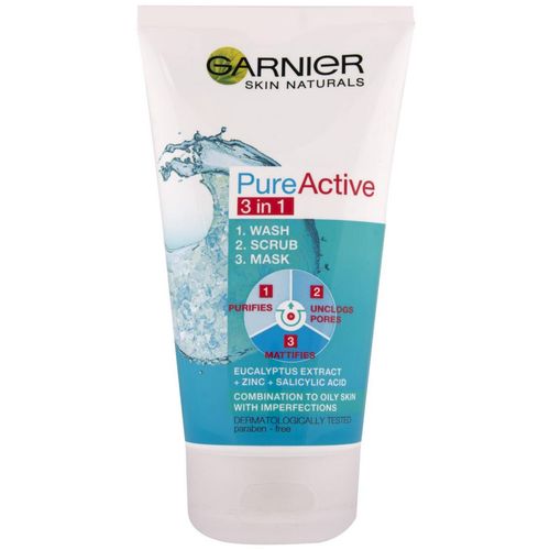 Garnier Skin Naturals Pure Active 3u1 Gel za čišćenje + Piling + Maska 150 ml protiv bubuljica slika 1