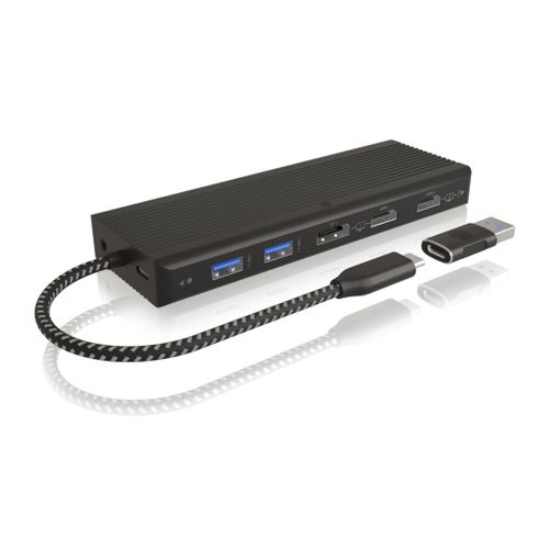 Icybox IB-DK4080AC USB-C na USB-A docking stanica 9-u-1 s Power Delivery do 100W slika 1