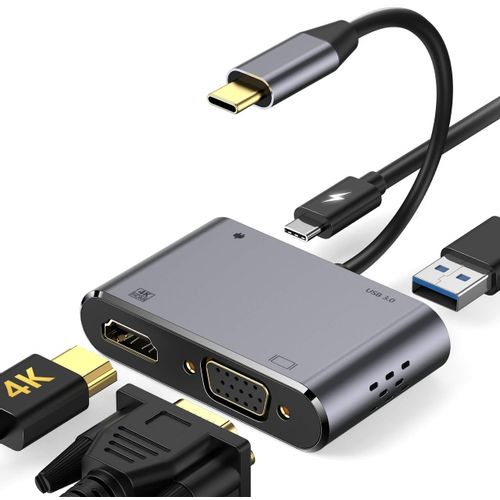 Adapter E-Green USB(C)-HDMI+VGA+USB3.0+USB(C) slika 1