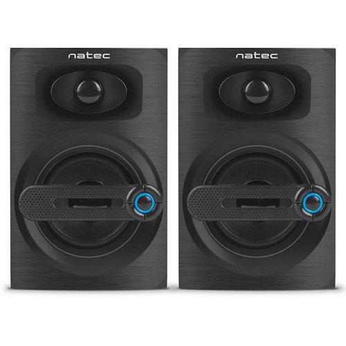 Natec NGL-1641 COUGAR, Stereo Speakers 2.0, 6W RMS, USB power, 3.5mm Connector, Wooden Case, Black slika 2