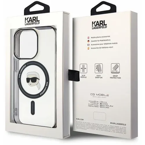 Originalna KARL LAGERFELD Hardcase KLHMP15LHKHNOTK maska za iPhone 15 PRO (Karl Head + MAG / prozirna) slika 6