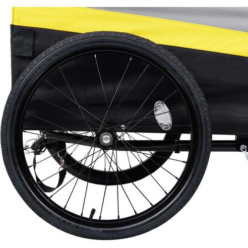 2-u-1 XXL teretna prikolica i kolica za bicikl žuto-sivo-crna slika 27