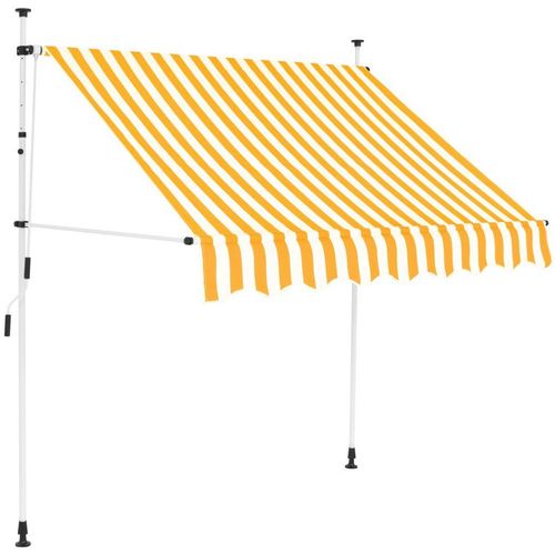 Tenda na ručno uvlačenje 150 cm narančasto-bijela prugasta slika 2