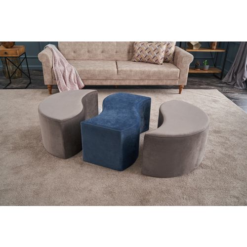 Atelier Del Sofa Tabure, Mink Plava, Alya Puf - Mink, Blue slika 2