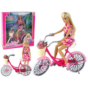 Anlily set majka i kći na roza biciklima