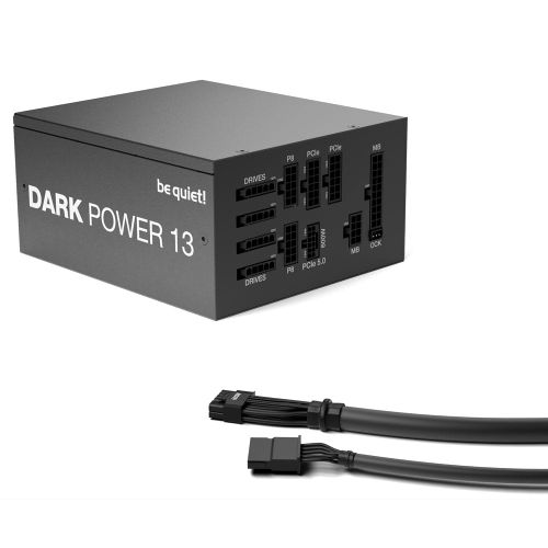 be quiet! BN334 DARK POWER 13 850W, 80 PLUS Titanium efficiency (up to 95.4%), ATX 3.0 PSU with full support for PCIe 5.0 GPUs and GPUs with 6+2 pin connector, Overclocking key switches between four 12V rails and one massive 12V rail slika 4