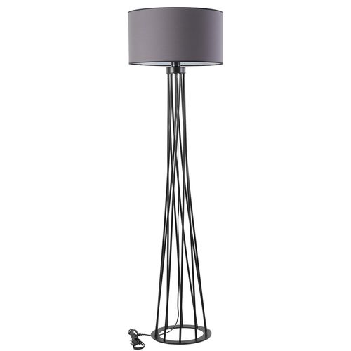 Havin Lambader Siyah Ayak Silindir Koyu Gri Abajurlu Dark Grey Floor Lamp slika 2