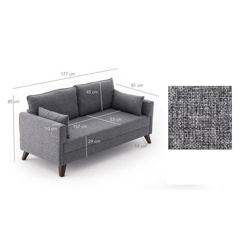 Atelier Del Sofa Bella Sofa For 2 Pr - Grey Grey 2-Seat Sofa slika 6