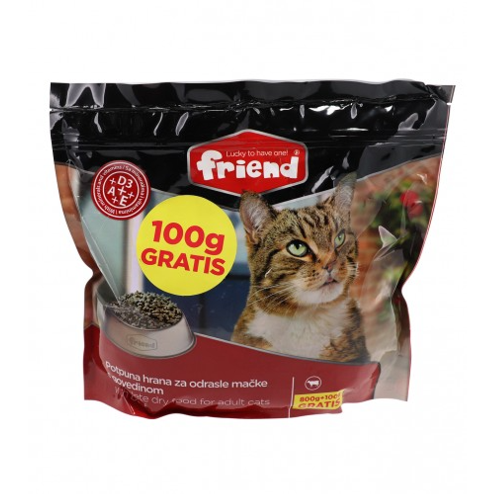 Friend suha hrana za mačke Govedina 800+100g slika 1