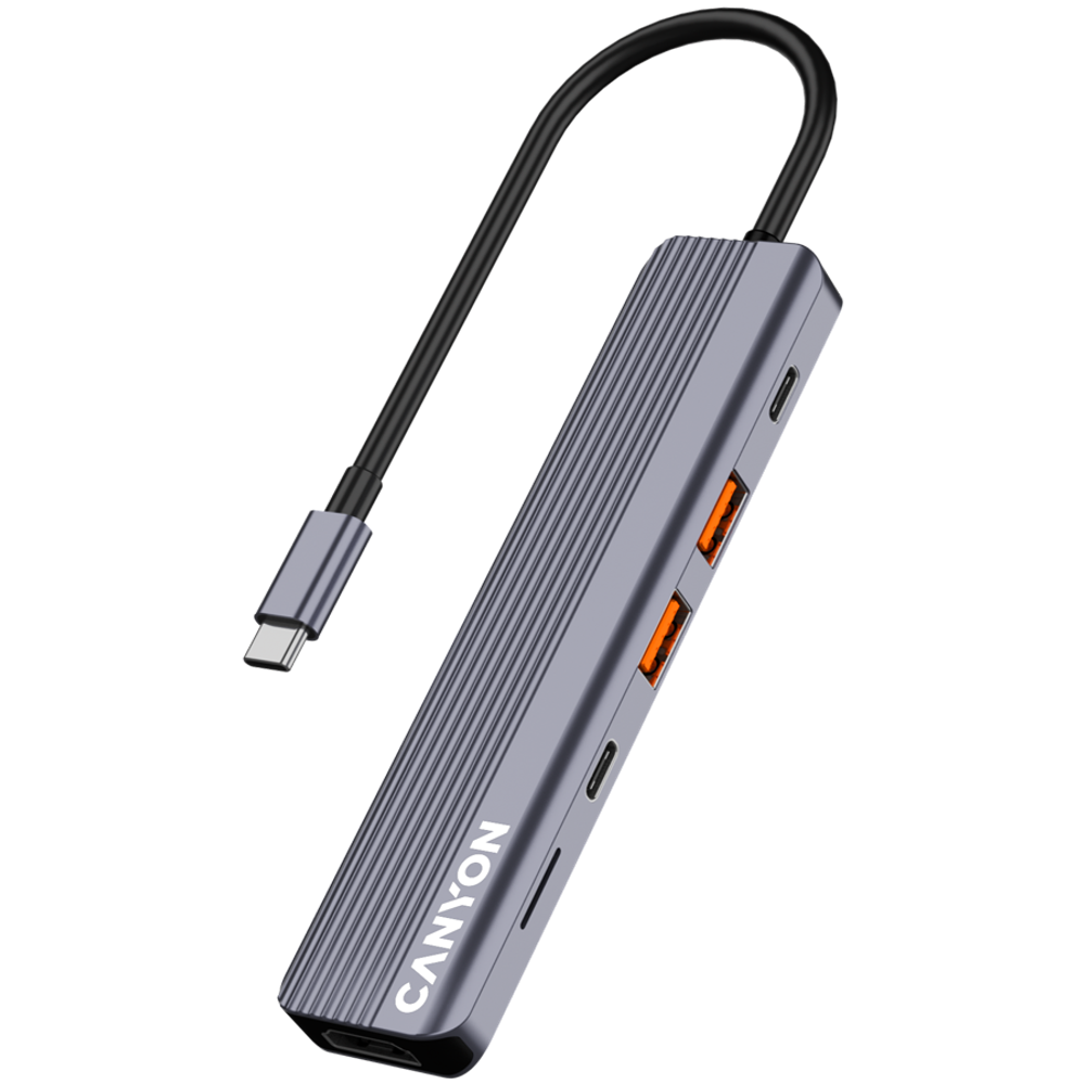 CANYON hub DS-17 6in1 4k USB-C Sivi slika 2