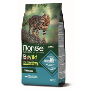 Monge BWild Grain Free Cat Sterilised Tuna With Peas 1.5 kg