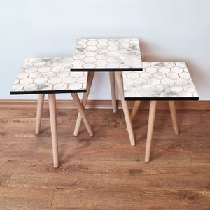 Nesting Table (3 Pieces) 3Shp397 - colours: White WhiteTan