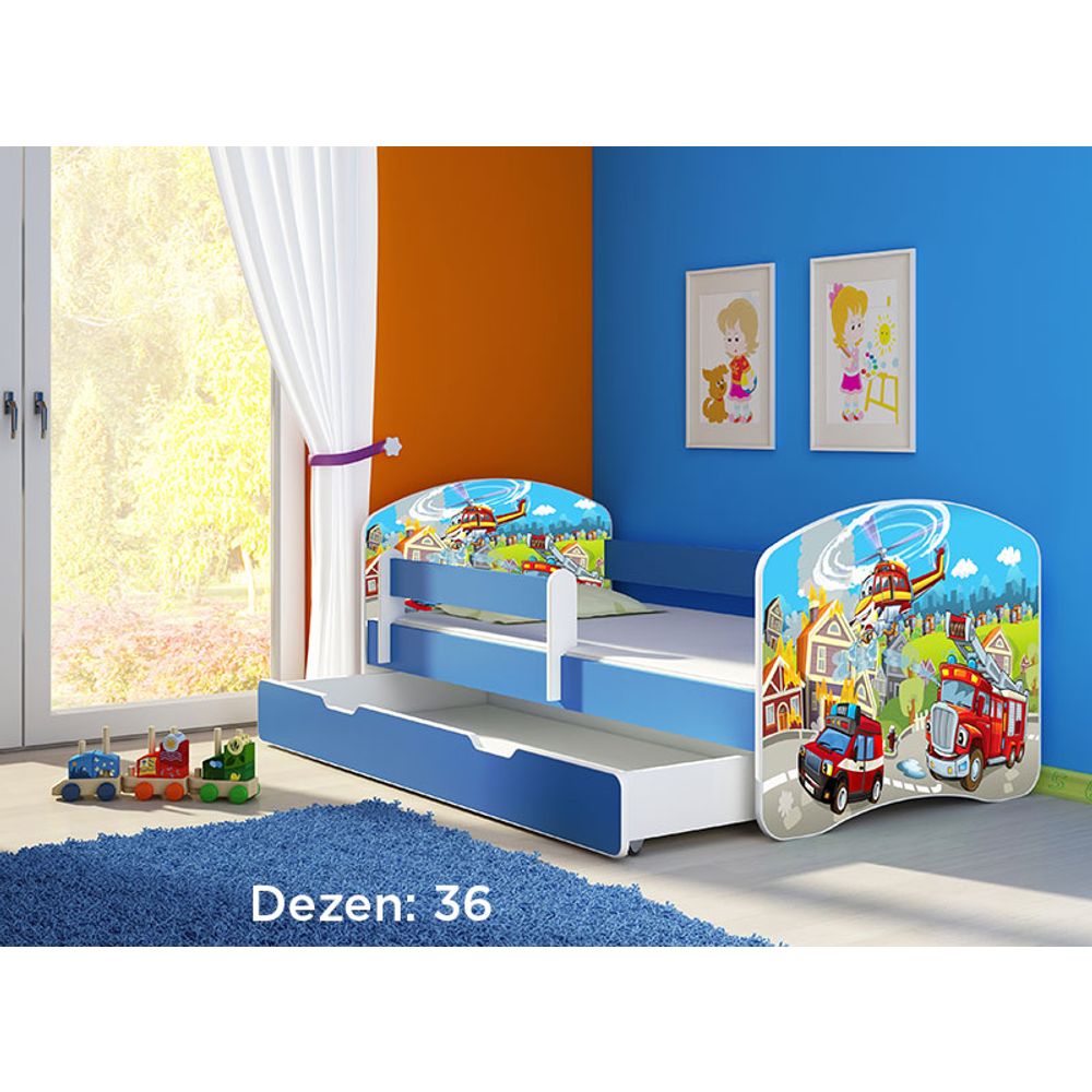 ACMA Dječiji krevet Acma II sa ladicom Blue - 140x70cm - Dezen 36 slika 2