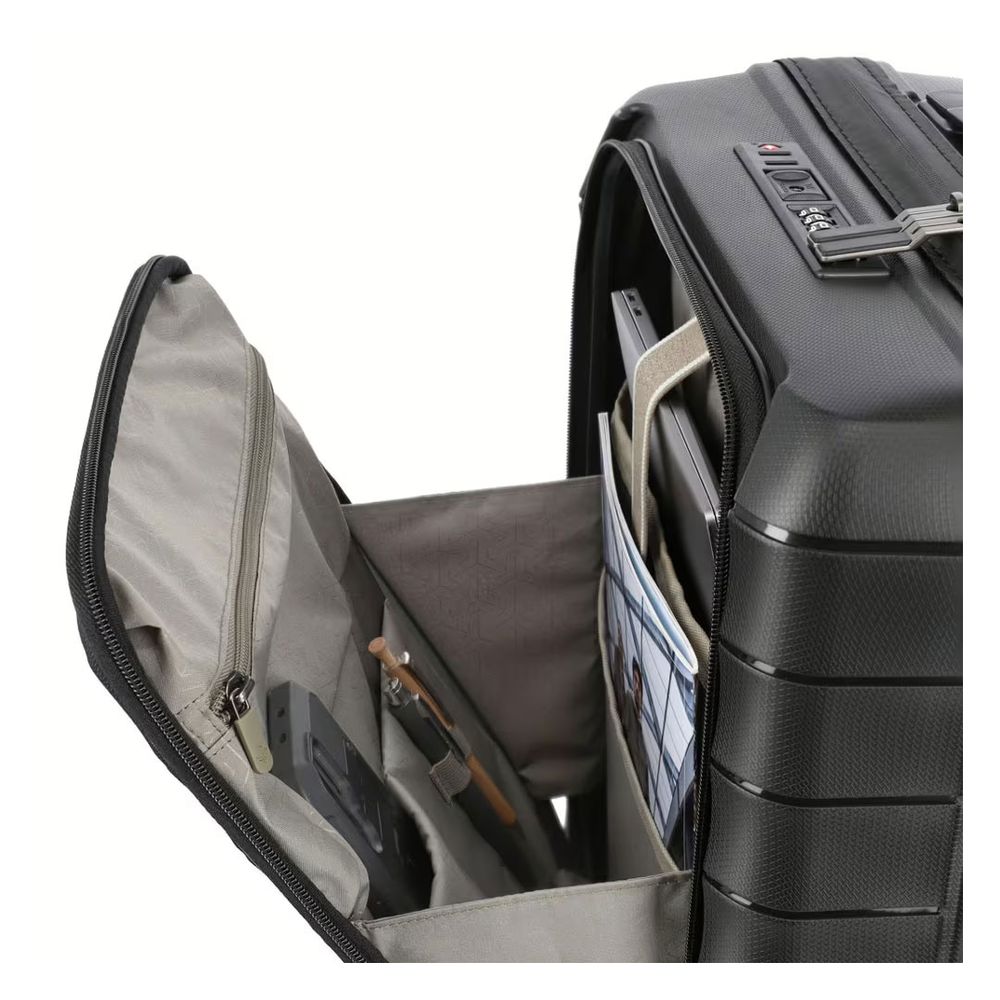 Travelite kofer 55 cm ABS Mooby sa prednjim džepom, 076846-01, crni slika 6