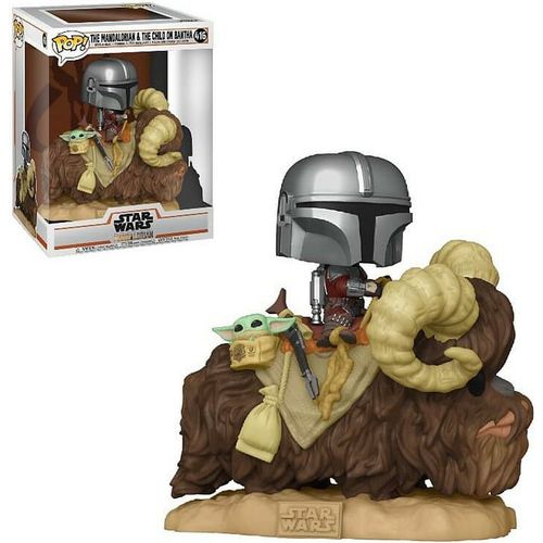 Funko Pop Deluxe The Mandalorian - Mando On Bantha w/Child In Bag slika 1