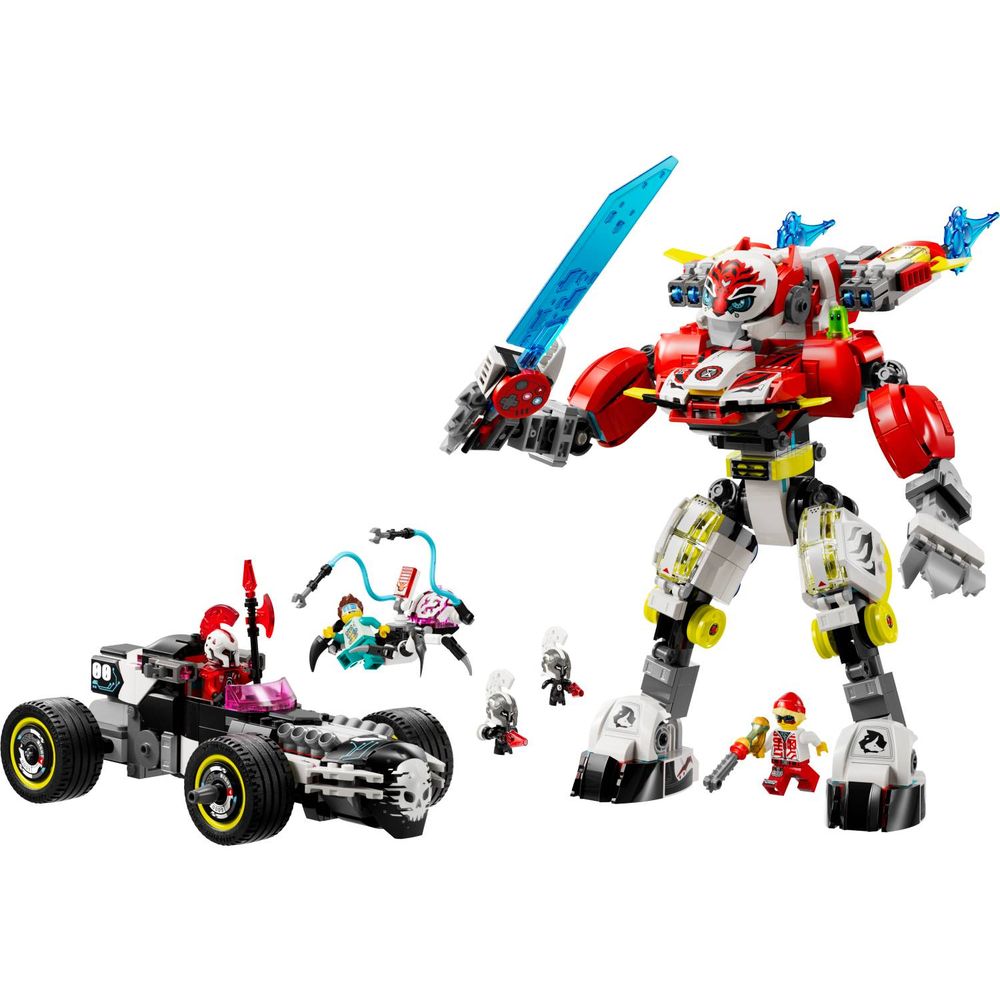 LEGO 71497 Cooperov robotski tigar i Zeroov sportski auto slika 2