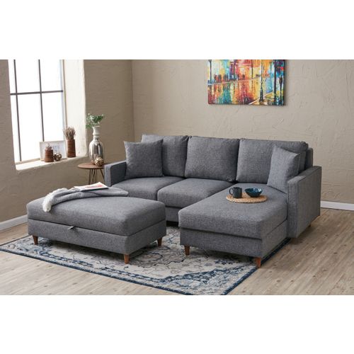 Atelier Del Sofa Kutna garnitura, Sivo, Eva Right - Grey slika 2