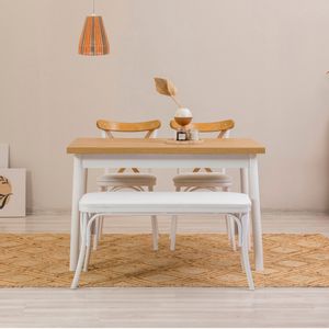 Woody Fashion Set stolova i stolica (4 komada), Bijela boja, OLV-SA-TK3