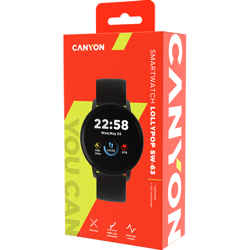 CANYON Smart watch, 1.3inches IPS full touch screen, Round watch, IP68 waterproof, multi-sport mode, BT5.0, compatibility with iOS and android, black, Host: 25.2*42.5*10.7mm, Strap: 20*250mm, 45g slika 6