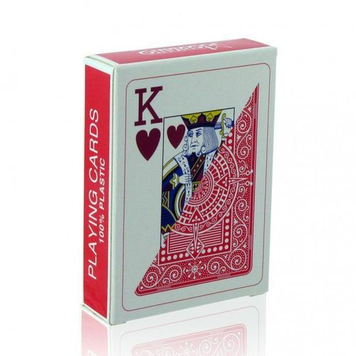 MODIANO karte za poker 100% plastika jumbo index, crvene slika 2