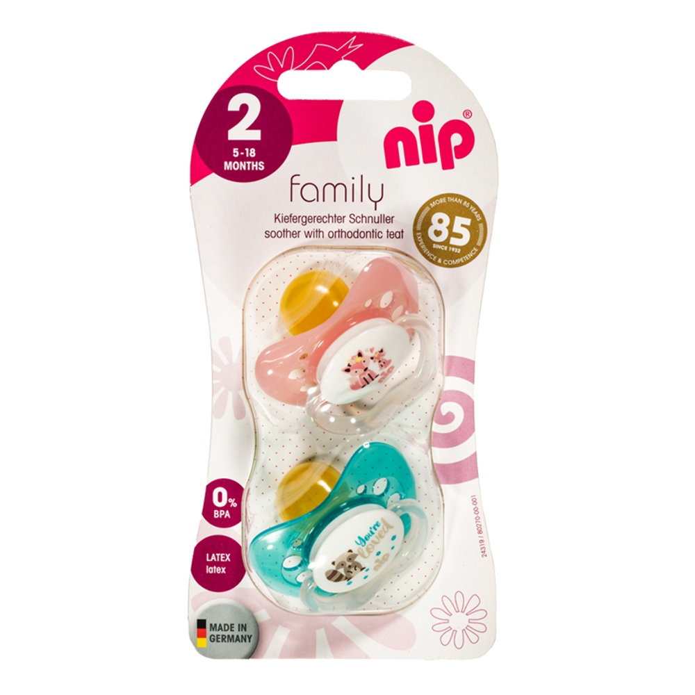 nip® Duda varalica Family 5-18mj (veličina 2) - Lateks, 2kom Mint/Roza slika 1