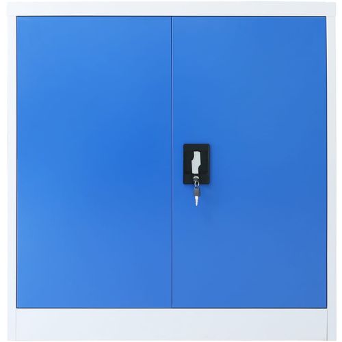 Uredski ormarić od metala 90 x 40 x 90 cm sivo-plavi slika 48