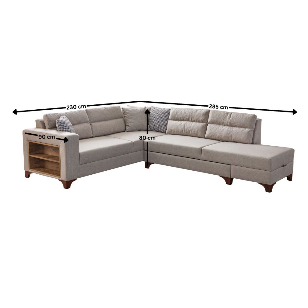Ugaona Sofa Tloft Lijeva - boja: krem slika 11