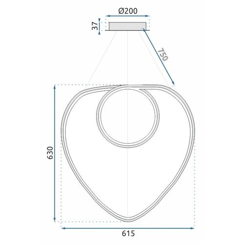 TOOLIGHT Stropna svjetiljka Hanging Loop LED + Daljinski upravljač APP798-cp Krom slika 14