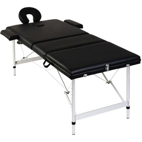 Crni sklopivi masažni trodijelni stol s aluminijskim okvirom slika 6
