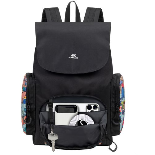 Ruksak RivaCase Agora 5425 black Urban Print backpack "Skaters", 15L slika 14