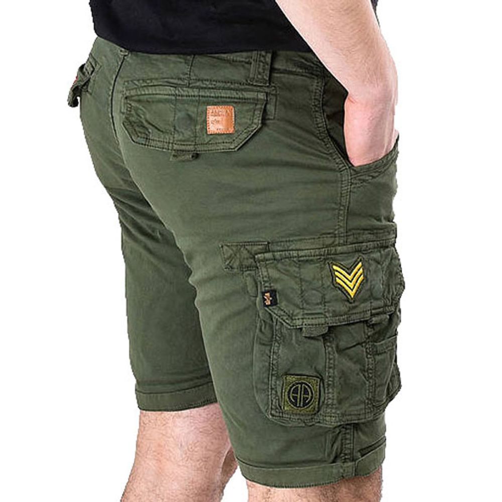 Alpha Industries Muški šorc Crew Patch, Zeleni slika 3