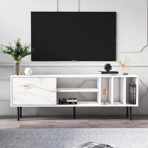 Pietra - White White TV Stand slika 1