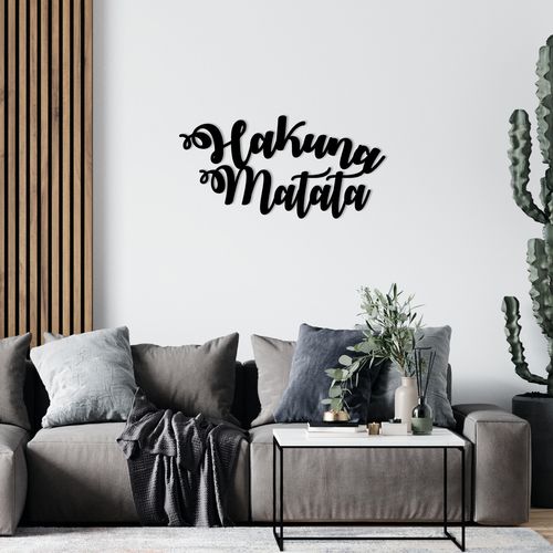 Hakuna Matata Black Decorative Metal Wall Accessory slika 1