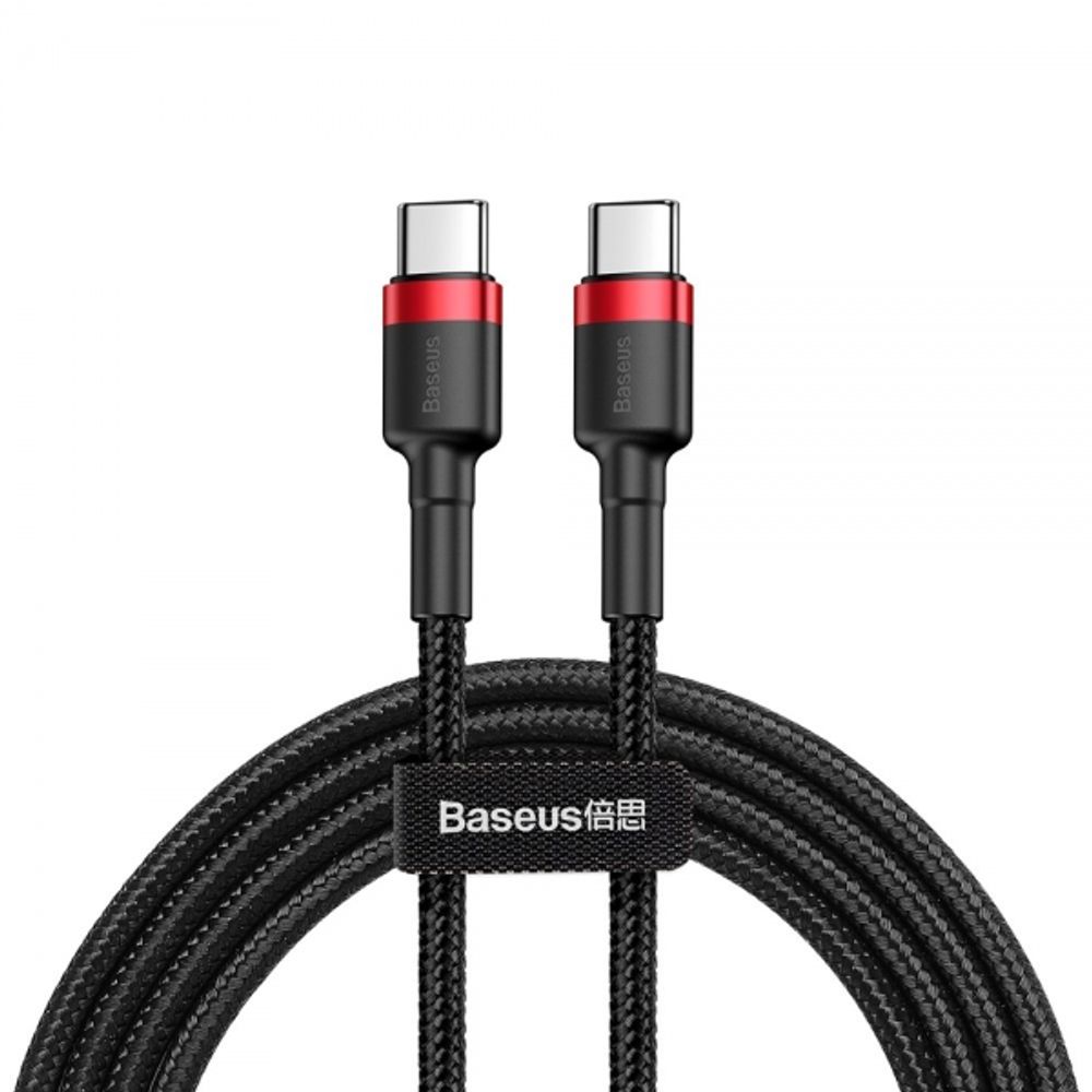 BASEUS Kabel Cafule Type C QC 3.0, 60W (20V 3A), 1m, (crno-crveni) slika 1