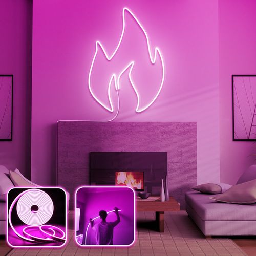 Fire - Medium - Pink Pink Decorative Wall Led Lighting slika 1
