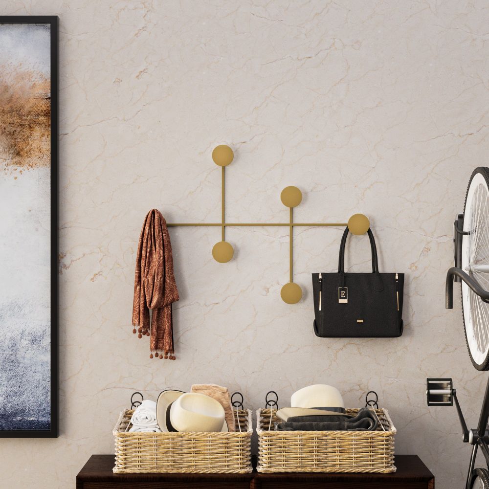 Metal wall hook Dama-A, colour: gold slika 1
