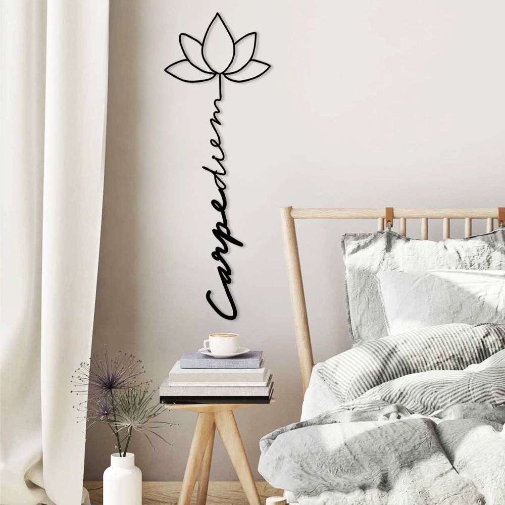 Decorative metal wall accessory Carpe Diem 4, colour: black slika 3