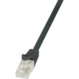 LogiLink CP2023U RJ45 mrežni kabel, Patch kabel cat 6 U/UTP 0.50 m crna sa zaštitom za nosić 1 St.