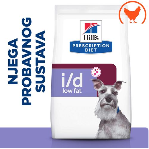 Hill's Prescription Diet i/d Low Fat Digestive Care Hrana za Pse s Piletinom, 1,5 kg slika 1