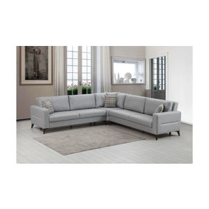 Kristal 3+Corner+3 - Light Grey Light Grey Corner Sofa-Bed