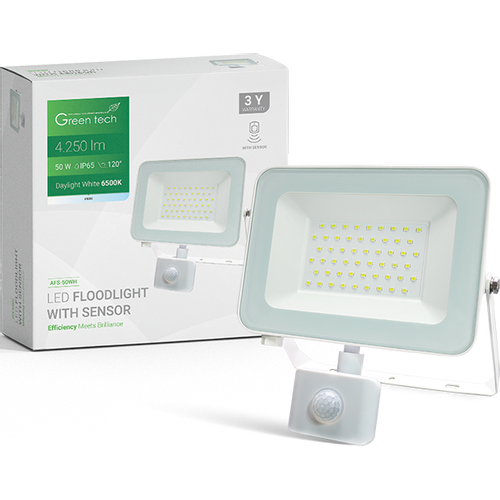 LED reflektor sa senzorom  Green Tech 4250 lm, 50W, 6500K, IP65, bijeli slika 3
