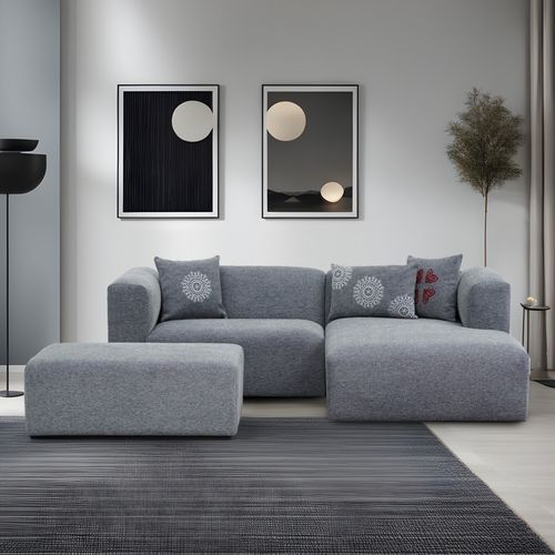 Linden Mini Right - Grey Grey Corner Sofa slika 1