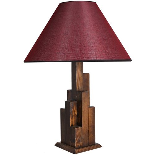 Kule Ceviz Ahşap Masa Lambası Pramit Hasır Bordo Abajurlu Walnut
Claret Red Table Lamp slika 2