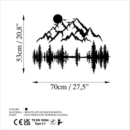 Wallity Metalna zidna dekoracija, Nature And Mountain - 13 slika 6