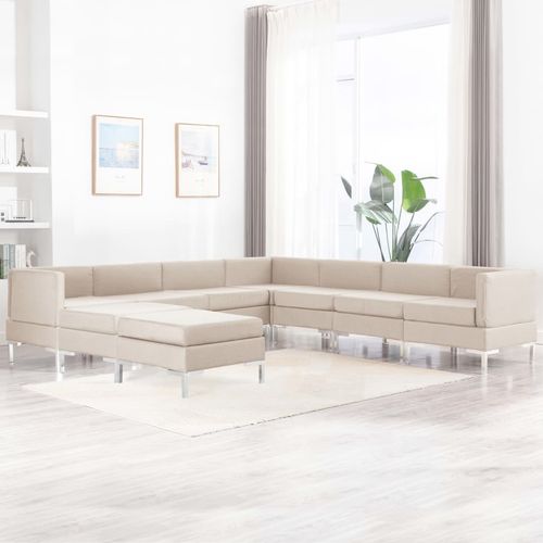 9-dijelni set sofa od tkanine krem slika 3