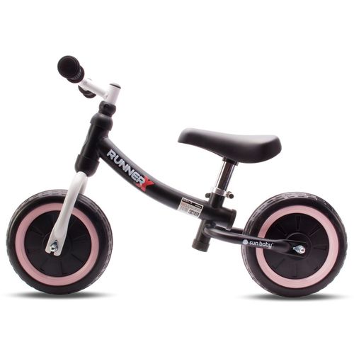 Dječji bicikl bez pedala Runner X Sofa crno-rozi slika 1