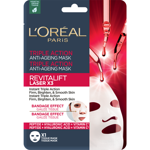 L'Oreal Paris Revitalift Laser X3 Triple Action maska za lice u maramici 28g slika 1