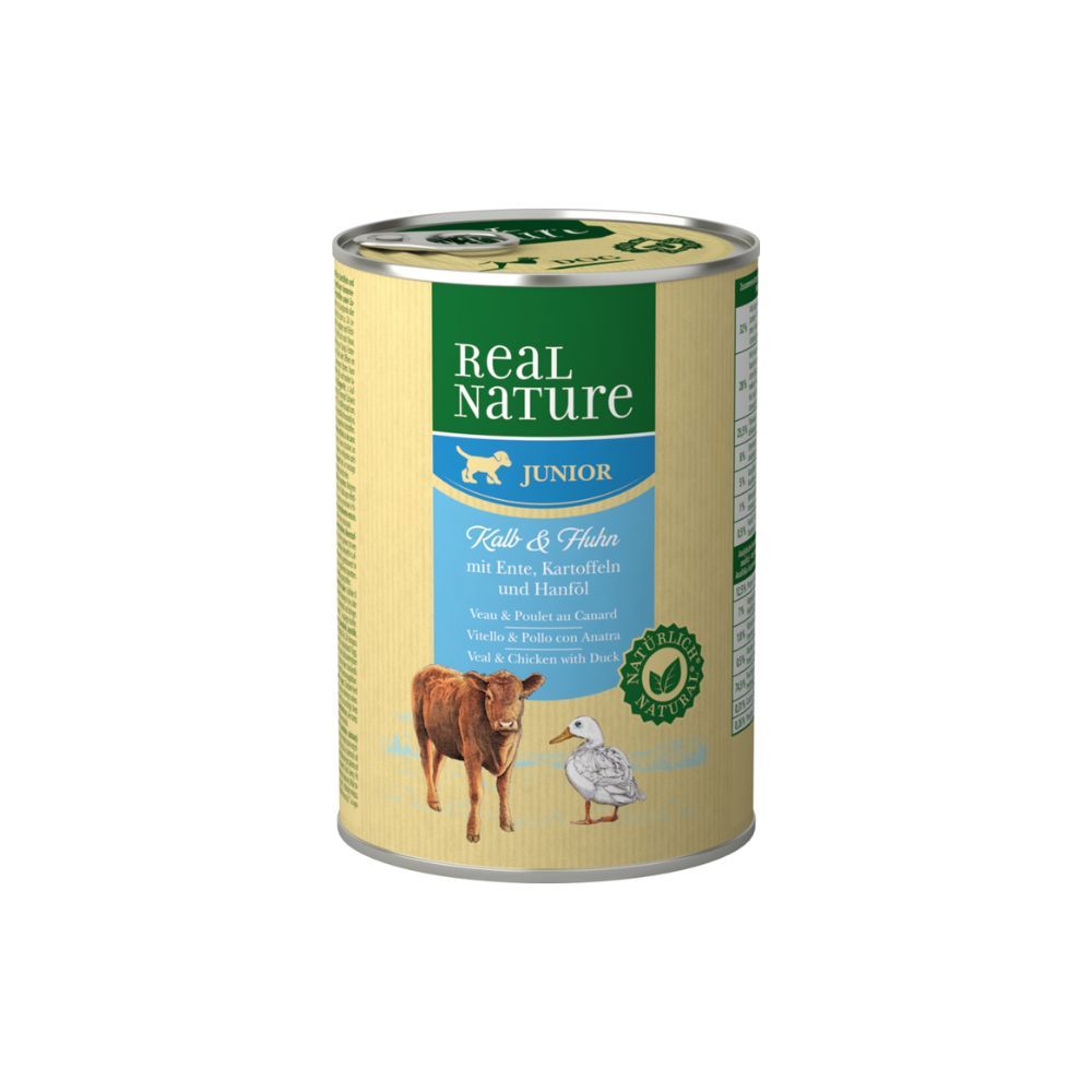 Real Nature Junior teletina i piletina s puretinom 400 g slika 1