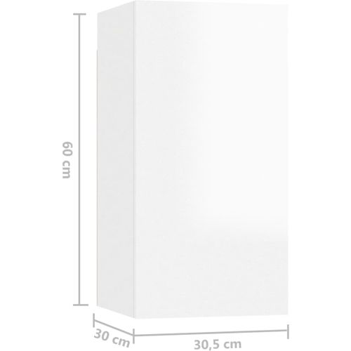 TV ormarići 4 kom visoki sjaj bijeli 30,5x30x60 cm od iverice slika 13